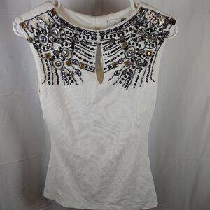 Alythea Size S White Blouse With Jems And Beads For Women